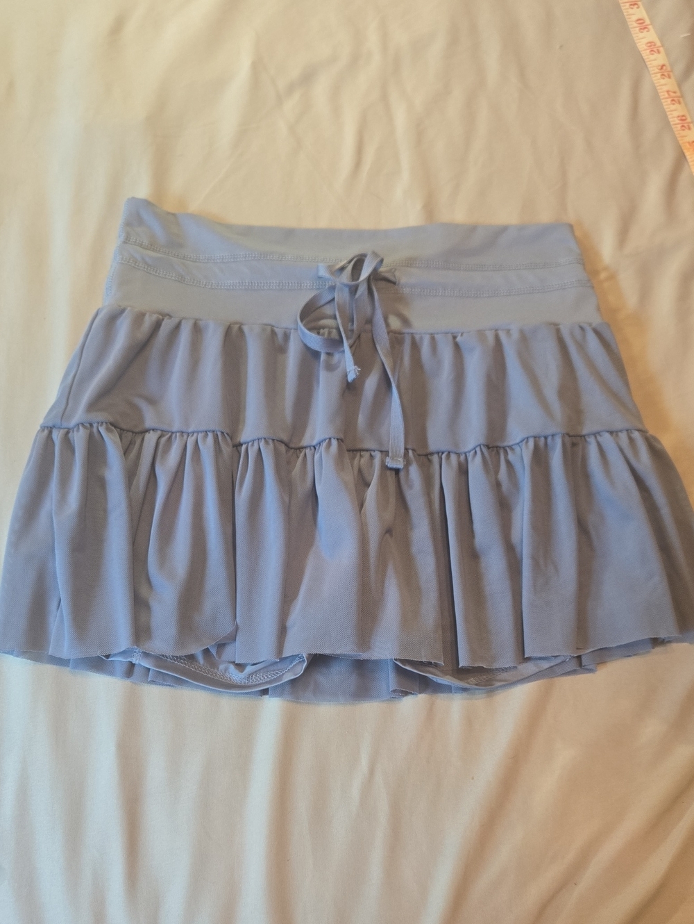 Vanilla Star Light Blue Tiered Ruffle Mini Skort